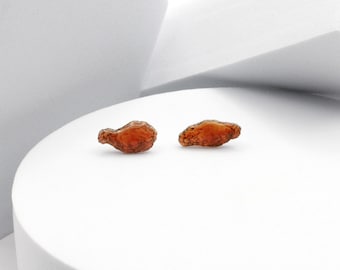 Pendientes de muslo y ala de pollo, pendientes de botón con diseño de pollo frito mixto, regalo divertido para amantes de la comida, joyería para niñas, accesorio de moda para mujeres amantes de la comida