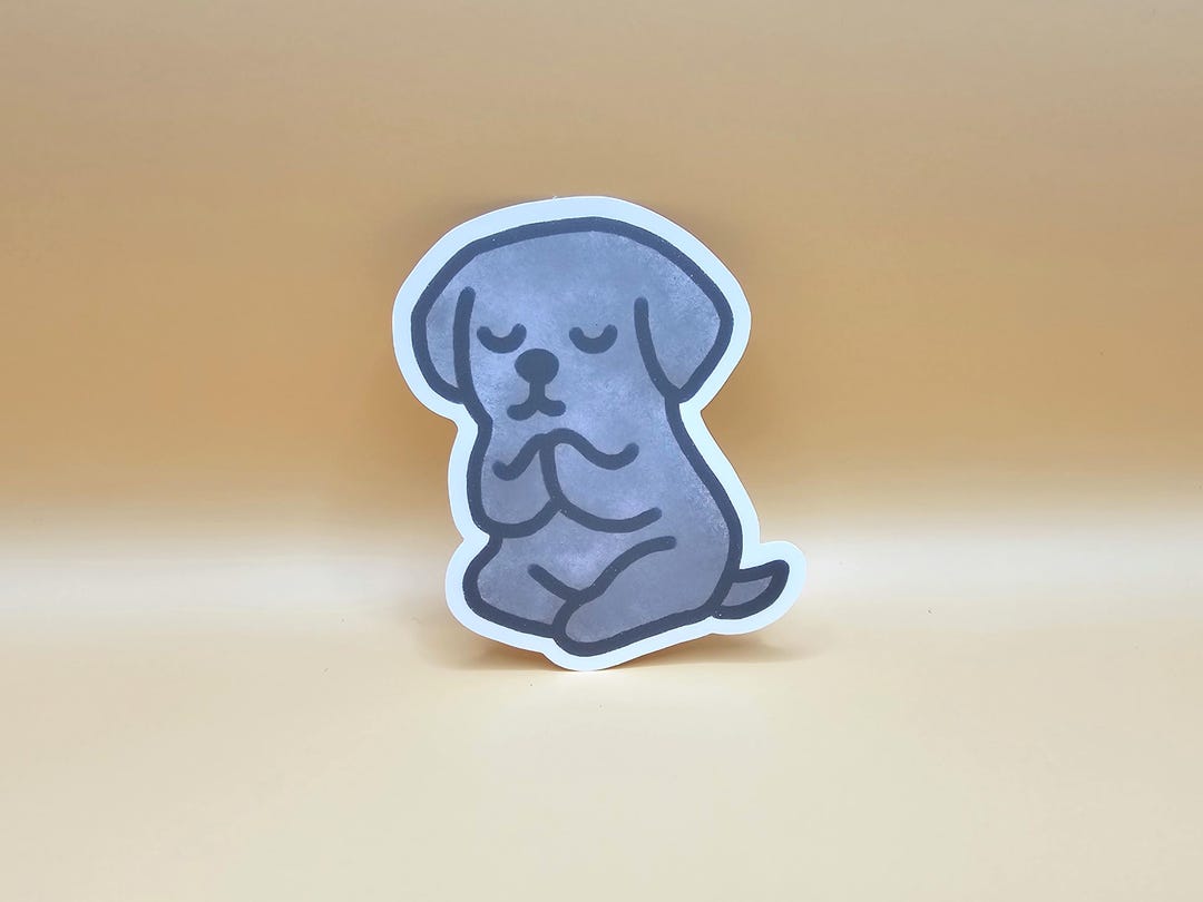 Zen Labrador Meditating Black Dog Sticker: Zen Labrador Puppy Waterproof Matte Vinyl ...