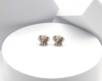 Pendientes de elefante bebé, pendientes de elefante sentado, regalo para amantes de los animales africanos, accesorio de moda para mujer con temática de fauna asiática, joyería para chicas amantes de la naturaleza.