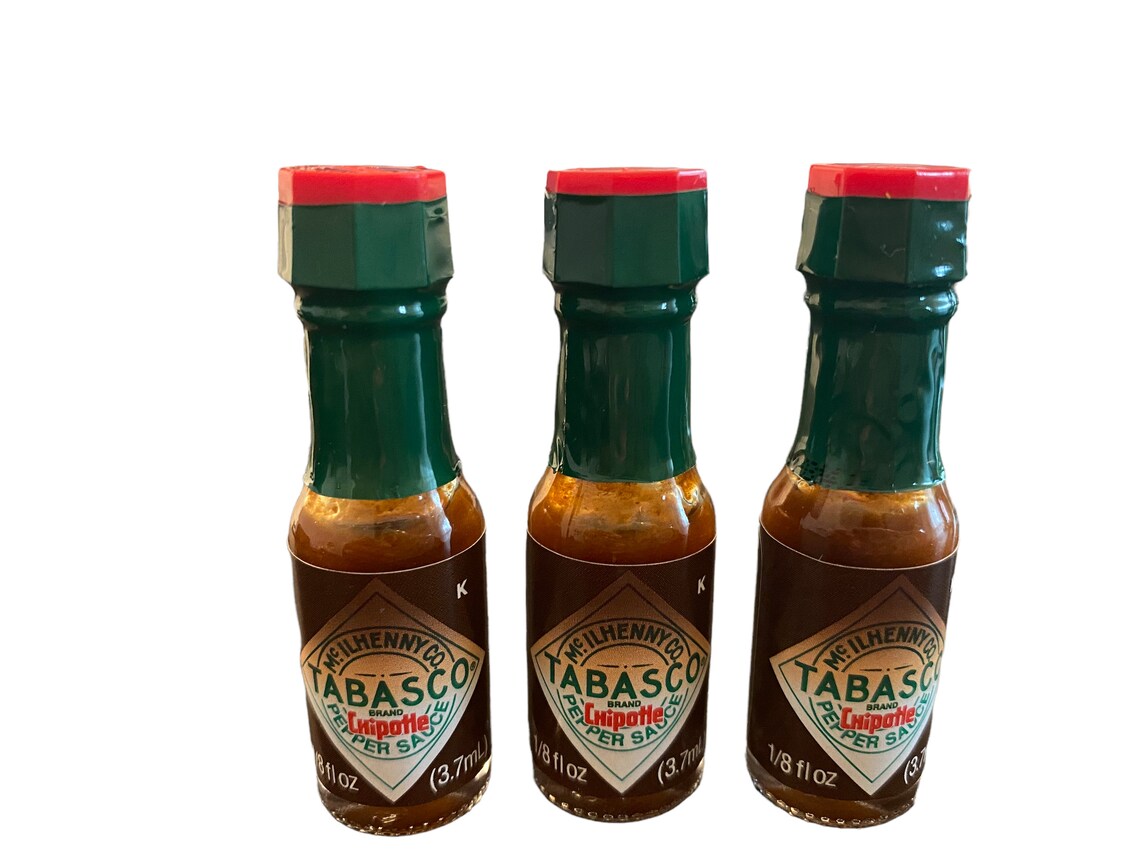 10 Mini Tabasco Sauce Bottles With Travel Tin Mini Hot Sauce Etsy