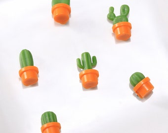 6 Cute Cactus Magnets,  Cacti Magnets For Fridge, Plant Magnets, Cactus Decor, Magnets For Whiteboard, Refrigerator, and Lockers