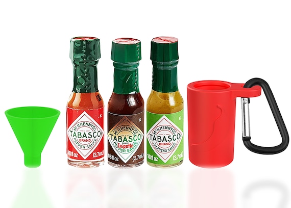 Mini Tabasco Hot Sauce Lover Gift Set Includes 3 Mini Hot Sauce Bottles  .35ozwith Travel Hot Sauce Key Chain, With Refillable Funnel -  Israel