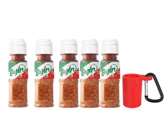 Portable 0.35oz Tajín Seasoning Bottle | On-the-Go Chili-Lime Flavor Enhancer Silicone Keychain Holder with Carabiner