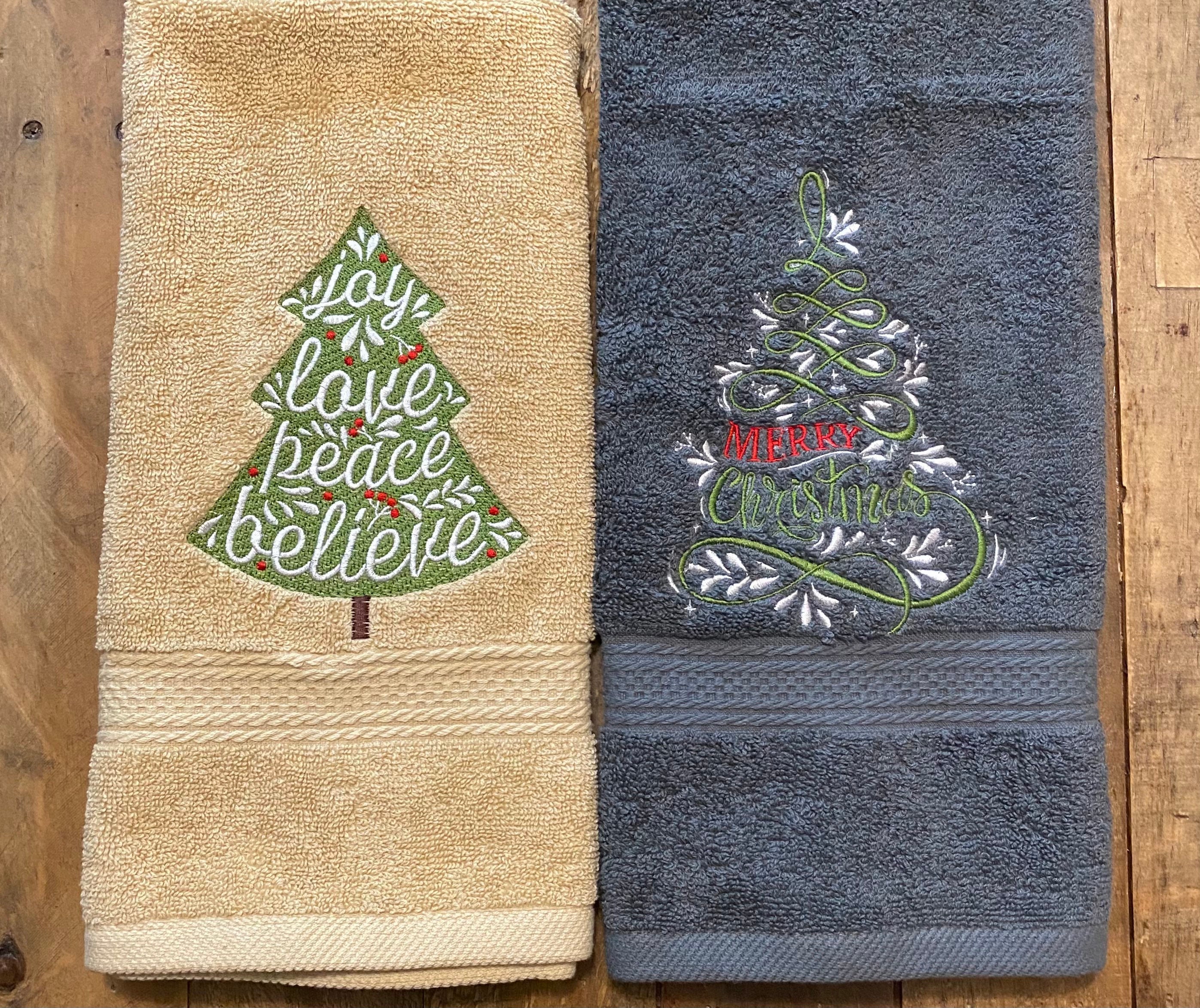 Christmas Hand Towel Christmas-holiday Towels. Holiday - Etsy