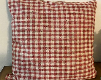 Farmhouse Pillow Cover, Linen Pillow Cover, Countryside inspired Pillow Cover, Check Pillow cover, Rustic County Farmhouse Decor, Modern