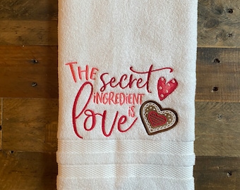 Valentine’s love Hand Towel - Embroidered hand Towels. Bathroom towels. Embroidered. Gifts. Valentine’s