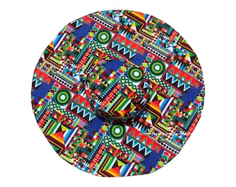 Ankara Wide Brim Hat - Oversized Ankara Hat - African Print Beach Hat - Ankara Summer Sun Hat - African Print Floppy Hat