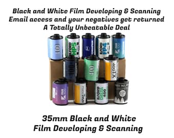 Black and White 35mm developing + scanning, email delivery. Negs are always returned