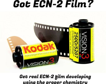 True ECN-2 film developing + Scanning + email + Negs returned for 35mm Vision3 Film