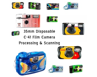 Film Developing + Scanning for Disposable Cameras + Digital upload and Negs returned.