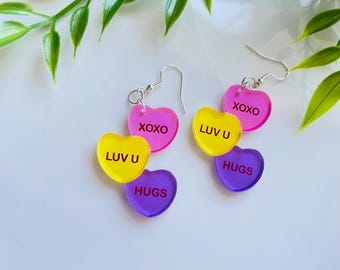 Candy Heart Earrings - Heart Jewelry