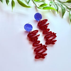 College Game Day Earrings | Liberty Football Earrings | Liberty Inspo Earrings | Blue and Red Earrings | Liberty Earrings