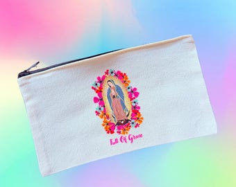 Virgin Mary Bag, Bible Study Bag, Pencil Pouch, Mothers day Gift