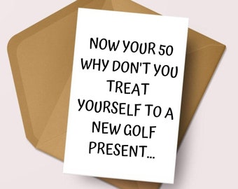60th Golf Birthday Card, 50th Golf Birthday Card, 70th Golf Birthday Card, Golf Birthday Card, Golf card