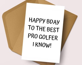 PRO Golfer birthday card, Birthday card PRO Golfer, Professional golfer birthday card, Insulting golf greetings card, insulting golf card