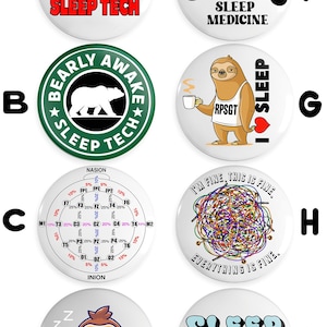 Sleep Pin Buttons, Sleep Tech buttons, RPSGT pinback buttons