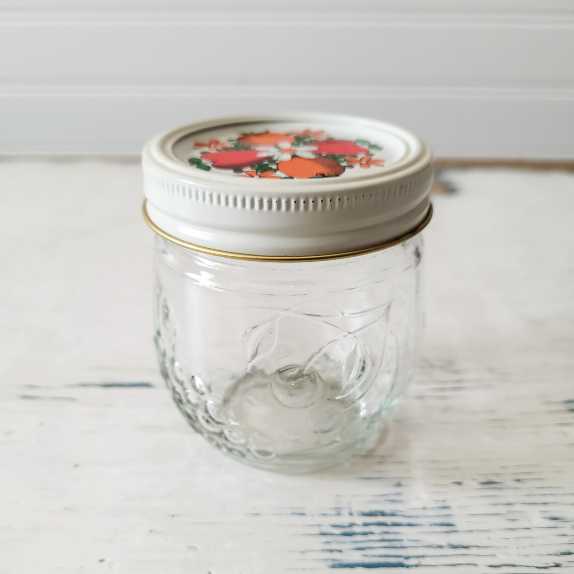 Vintage 1960s Kerr Fruit Jelly Jar With Lid Retro Kitchen Etsy