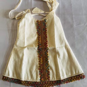 Indian Traditional  Ethinic Kids Girls Baby frock Zari Border cotton Kerala tissue Onam Visu Vishu  Kasavu Dress for new born