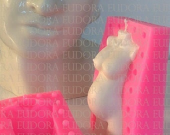 3D Pregnant Body Candle & Soap Mold - Women's Torso - High-Quality Silicone - 2-Piece Set