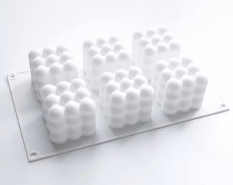 Set of 6 Square Ball Candle Silicone Molds - DIY Resin & Soap Making Crafts