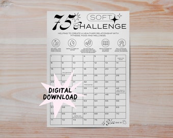 75 zachte uitdaging afdrukbaar, 75 zachte uitdagingsgids, 75 zachte tracker, 75 zachte sjabloon om af te drukken, digitale download, 75 zachte uitdaging tracker