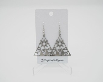 Silver Nature Celestial Earrings