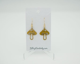 Mushroom Golden Earrings