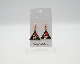 Triangle Skull Earrings - Halloween