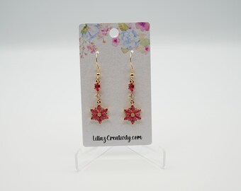 Pink Flower Earrings