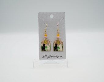 Tarot Cat Earrings - Halloween