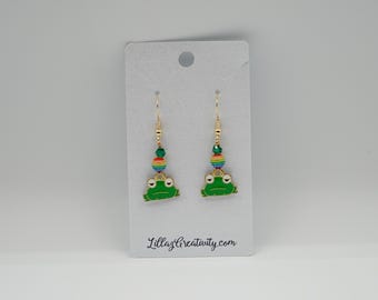 LGBTQ Pride Frog Earrings