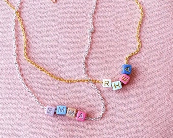 Personalised Beaded Necklace | Letter Beads | Personalised | Chain | Gold | Silver | Name | Cute | Chocker | Necklace