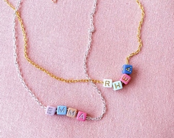 Personalised Beaded Necklace | Letter Beads | Personalised | Chain | Gold | Silver | Name | Cute | Chocker | Necklace