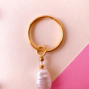 Rose Quartz Personalised Pearl Keyring Rose Quartz Pearl Bead Name Keys Beads Gold Chain Charms Spiritual image 3