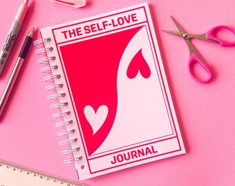 Journal de l’amour de soi | Ying & Yang Love Hearts | Plus de 200 pages | | de reliure de fil | motivationnelle Objectifs | | de script Objectifs | Affirmation | Gratitude