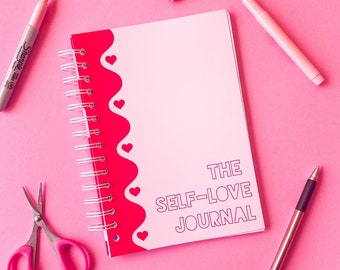 Self-Love Journal | Love Hearts | 200+ Pages | Wire Binding | Motivational | Goals | Scripting | Goals | Affirmations | Gratitudes