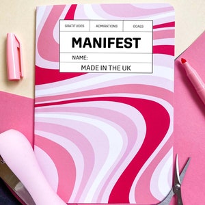 Swirl Print Manifesting Journal, For Journalling, Self-care, Less Stress And Anxiety, Scripting, Notebook For Manifesting, Self Help
