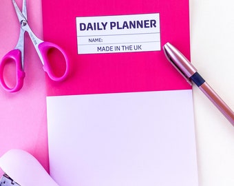 A5 Daily Planner | Carnet | 30 Pages | Demi-rose et rouge | Soins personnels | Repas et collations | Liste de to-do | Notes | Rendez-vous | Rose et rouge