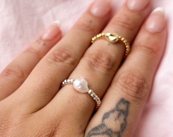 Pearl Ring | Gold or Silver | Jewellery | Beads | Ring | Set or Individual