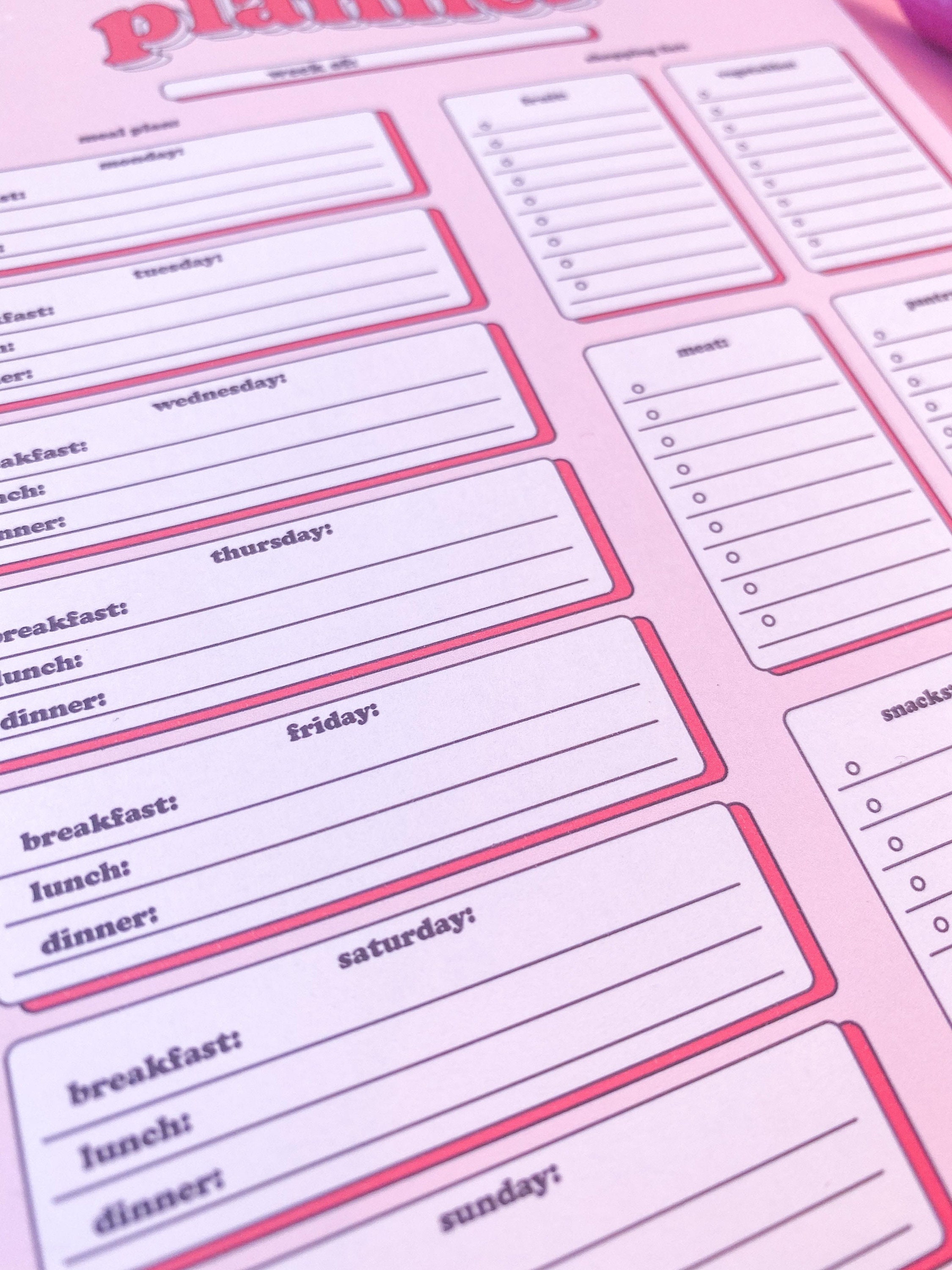 A5 or A4 My Meal Planner Notepad Meal Planner Shopping Etsy