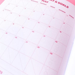 A5 Goal Journal 26 Pages Pink Clouds Background 2024 Goals Diary Planner Habits Gratitudes Exercise image 2