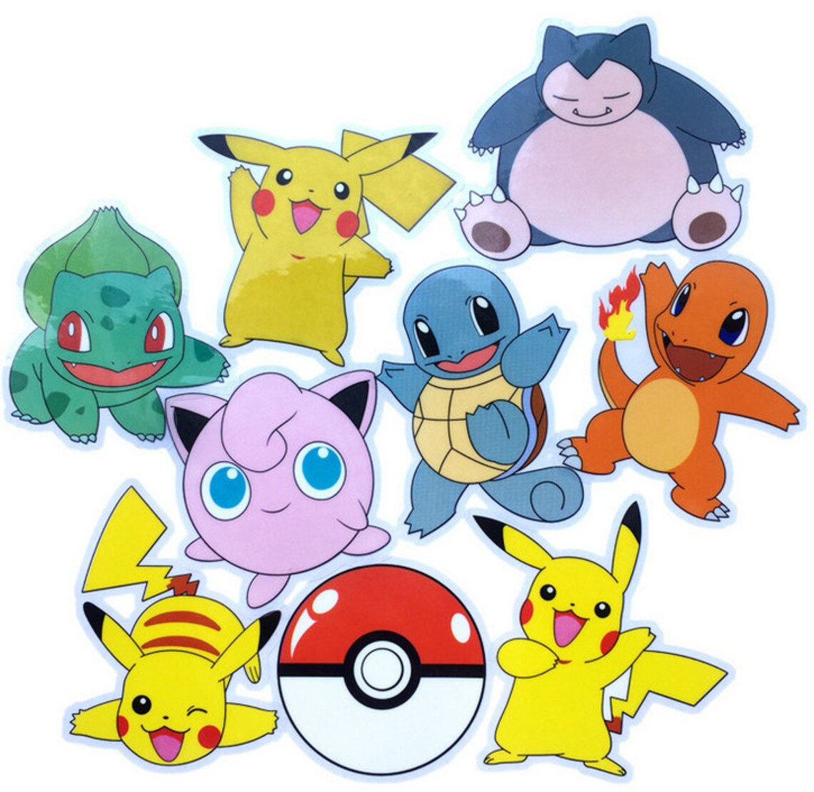 Car Stickers 9 Big Pieces Pokemon Waterproof Clear Etsy UK