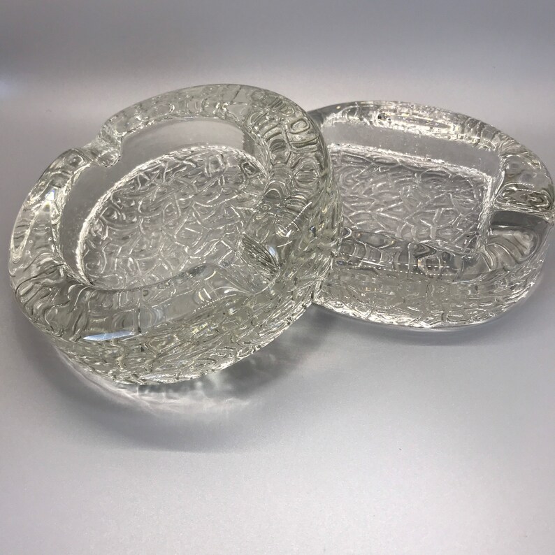 Vintage Lead Crystal Scandinavian Ashtray Set Etsy UK