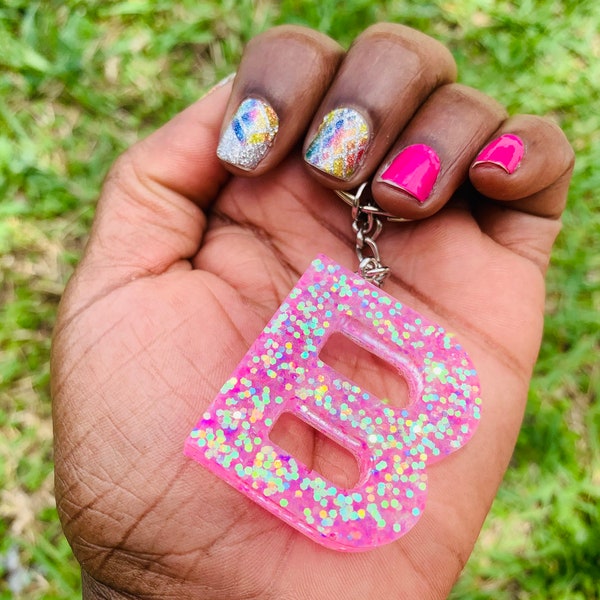 Epoxy Resin Letters Key Chains