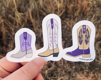 Purple Boot Trio Waterproof Sticker