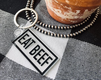 Eat Beef Acrylic Keychain