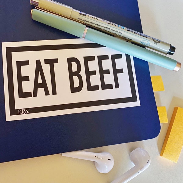 Eat Beef Waterproof Sticker