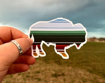 Serape Bison Waterproof Sticker