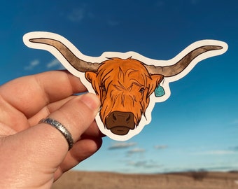 Heidi Highland Waterproof Sticker