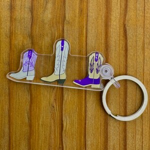 Purple Boot Trio Acrylic Keychain